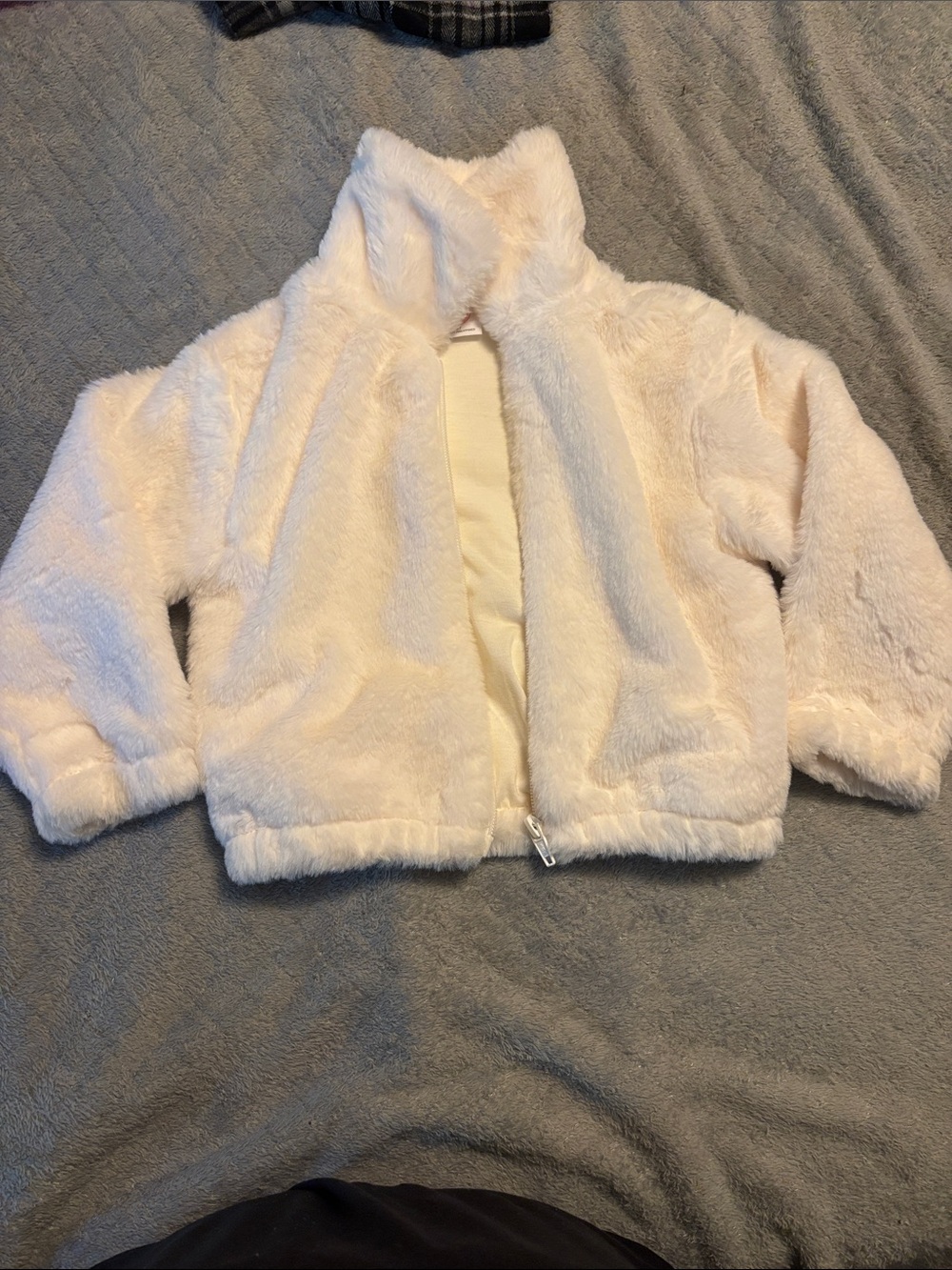 wonder nation Cream Faux Fur Puffer Jacket